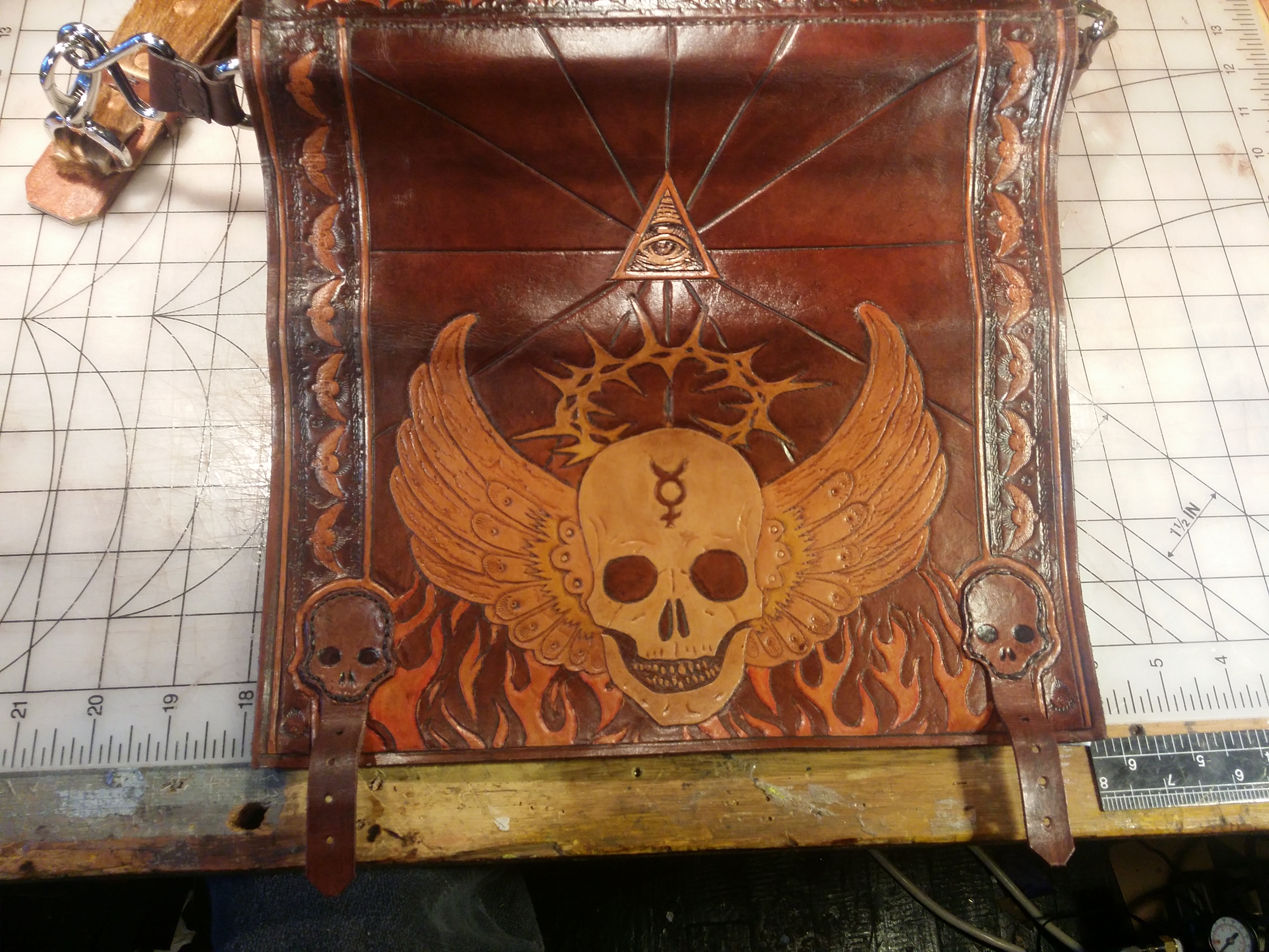 Leather Messenger Bag Flap